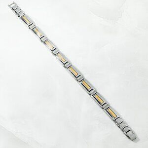 Steel+ 14k Yellow Gold Accent Mens Bracelet